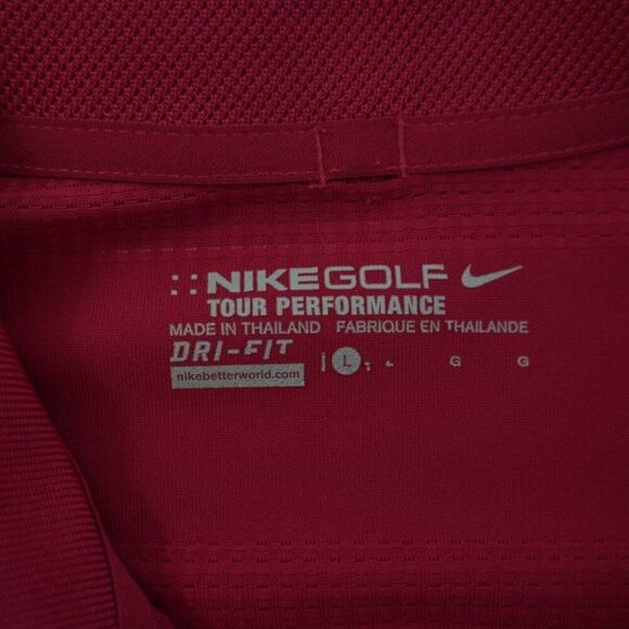 Nike‎ Golf Performance Dri-Fit Magenta Pink Large Polo Shirt Short Sleeve - Picture 8 of 10